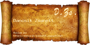 Dancsik Zsanett névjegykártya