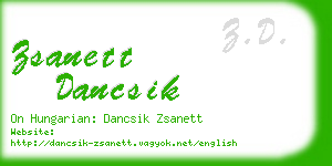 zsanett dancsik business card